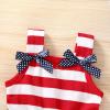 imageYOUNGER TREE Toddler Baby Girls Summer Outfit Stars and Stripes BowKnot Dress Independents Day SuitsNavy