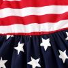 imageYOUNGER TREE Toddler Baby Girls Summer Outfit Stars and Stripes BowKnot Dress Independents Day SuitsNavy