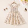 imageYOUNGER TREE Toddler Girl Dress Kids Sleeveless Ruffle Dresses for Girls Summer Outfits Beach SundressApricot Ruffles Flowers