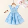 imageYOUNGER TREE Toddler Girl Dress Kids Sleeveless Ruffle Dresses for Girls Summer Outfits Beach SundressBlue Bow Pattern