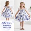 imageYOUNGER TREE Toddler Girl Dress Kids Sleeveless Ruffle Dresses for Girls Summer Outfits Beach SundressBlue Floral