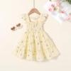 imageYOUNGER TREE Toddler Girl Dress Kids Sleeveless Ruffle Dresses for Girls Summer Outfits Beach SundressLight Yellow and White Flowers