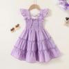 imageYOUNGER TREE Toddler Girl Dress Kids Sleeveless Ruffle Dresses for Girls Summer Outfits Beach SundressPurple Ruffles Sundress