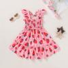 imageYOUNGER TREE Toddler Girl Dress Kids Sleeveless Ruffle Dresses for Girls Summer Outfits Beach SundressStrawberries