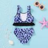 imageYOUNGER TREE Toddler Swimsuit Girl 2Pieces Leopard Bathing Suits Halter Top Bikini Bottoms Swimming Suit Kids Beach SwimwearBlue Leopard