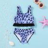 imageYOUNGER TREE Toddler Swimsuit Girl 2Pieces Leopard Bathing Suits Halter Top Bikini Bottoms Swimming Suit Kids Beach SwimwearBlue Leopard