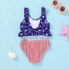 imageYOUNGER TREE Toddler Swimsuit Girl 2Pieces Leopard Bathing Suits Halter Top Bikini Bottoms Swimming Suit Kids Beach SwimwearRed White and Blue