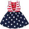 imageYOUNGER TREE Toddler Baby Girls Summer Outfit Stars and Stripes BowKnot Dress Independents Day SuitsBackless Bowknot