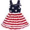 imageYOUNGER TREE Toddler Baby Girls Summer Outfit Stars and Stripes BowKnot Dress Independents Day SuitsStars