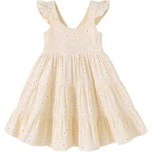 imageKids Toddler Baby Girls Rainbow Dress Princess Sleeveless Beach Butterfly SundressApricot Daisy