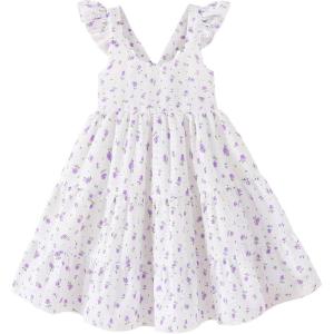 imageKids Toddler Baby Girls Rainbow Dress Princess Sleeveless Beach Butterfly SundressElegant Light Purple Dress