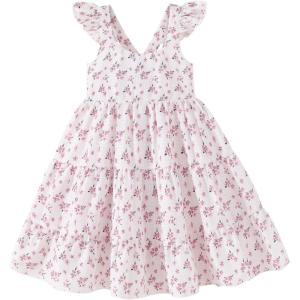 imageKids Toddler Baby Girls Rainbow Dress Princess Sleeveless Beach Butterfly SundressElegant Pink Dress