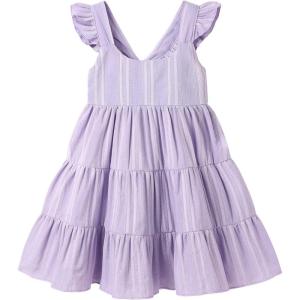 imageKids Toddler Baby Girls Rainbow Dress Princess Sleeveless Beach Butterfly SundressPurple Dress