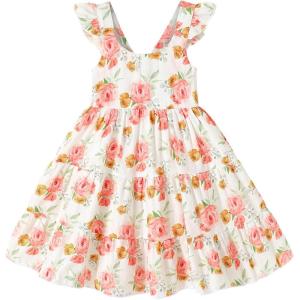 imageKids Toddler Baby Girls Rainbow Dress Princess Sleeveless Beach Butterfly SundressToddler Pink Floral Dress