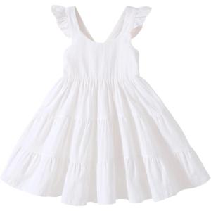 imageKids Toddler Baby Girls Rainbow Dress Princess Sleeveless Beach Butterfly SundressToddler White Dress