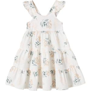 imageKids Toddler Baby Girls Rainbow Dress Princess Sleeveless Beach Butterfly SundressWhite Floral