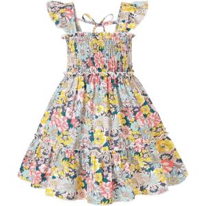 imageYOUNGER TREE Toddler Girl Dress Kids Sleeveless Ruffle Dresses for Girls Summer Outfits Beach SundressFloral