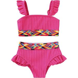imageYOUNGER TREE Toddler Swimsuit Girl 2Pieces Leopard Bathing Suits Halter Top Bikini Bottoms Swimming Suit Kids Beach SwimwearPinkboho Patterns