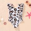 imageInfant Baby Girls Swimsuit Toddler OnePiece Plaid Swimwear Beach Bikini Leopard Ruffles Bathing Suit OutfitsLeopard