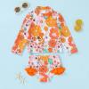 imageToddler Kids Baby Girls Summer Swimsuit Set Rash Guard Beach Wear with UPF 50 Kids Tankini Bathing SuitOrange