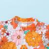 imageToddler Kids Baby Girls Summer Swimsuit Set Rash Guard Beach Wear with UPF 50 Kids Tankini Bathing SuitOrange