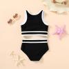 imageYOUNGER TREE Girls Swimsuit Sleeveless Tankini 2 Piece Bikini Sets Beach Sport Bathing Suit for Toddler Kids GirlBlack