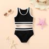 imageYOUNGER TREE Girls Swimsuit Sleeveless Tankini 2 Piece Bikini Sets Beach Sport Bathing Suit for Toddler Kids GirlBlack