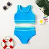 imageYOUNGER TREE Girls Swimsuit Sleeveless Tankini 2 Piece Bikini Sets Beach Sport Bathing Suit for Toddler Kids GirlBlue Green