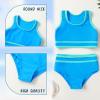 imageYOUNGER TREE Girls Swimsuit Sleeveless Tankini 2 Piece Bikini Sets Beach Sport Bathing Suit for Toddler Kids GirlBlue Green