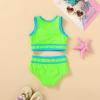 imageYOUNGER TREE Girls Swimsuit Sleeveless Tankini 2 Piece Bikini Sets Beach Sport Bathing Suit for Toddler Kids GirlFluorescent Green