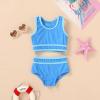 imageYOUNGER TREE Girls Swimsuit Sleeveless Tankini 2 Piece Bikini Sets Beach Sport Bathing Suit for Toddler Kids GirlLight Blue