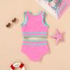 imageYOUNGER TREE Girls Swimsuit Sleeveless Tankini 2 Piece Bikini Sets Beach Sport Bathing Suit for Toddler Kids GirlLight Pink