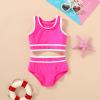 imageYOUNGER TREE Girls Swimsuit Sleeveless Tankini 2 Piece Bikini Sets Beach Sport Bathing Suit for Toddler Kids GirlMagenta and White