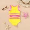 imageYOUNGER TREE Girls Swimsuit Sleeveless Tankini 2 Piece Bikini Sets Beach Sport Bathing Suit for Toddler Kids GirlYellow