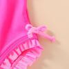 imageYOUNGER TREE Toddler Swimsuit Girl Cute Stripe OnePiece Ruffle Swimwear Baby Girl Bathing Suits with BowHot Pink and Pink Bow