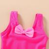 imageYOUNGER TREE Toddler Swimsuit Girl Cute Stripe OnePiece Ruffle Swimwear Baby Girl Bathing Suits with BowHot Pink and Pink Bow