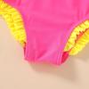 imageYOUNGER TREE Toddler Swimsuit Girl Cute Stripe OnePiece Ruffle Swimwear Baby Girl Bathing Suits with BowHot Pink and Yellow Bow