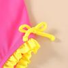imageYOUNGER TREE Toddler Swimsuit Girl Cute Stripe OnePiece Ruffle Swimwear Baby Girl Bathing Suits with BowHot Pink and Yellow Bow