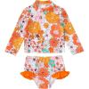 imageToddler Kids Baby Girls Summer Swimsuit Set Rash Guard Beach Wear with UPF 50 Kids Tankini Bathing SuitOrange