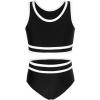 imageYOUNGER TREE Girls Swimsuit Sleeveless Tankini 2 Piece Bikini Sets Beach Sport Bathing Suit for Toddler Kids GirlBlack
