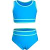 imageYOUNGER TREE Girls Swimsuit Sleeveless Tankini 2 Piece Bikini Sets Beach Sport Bathing Suit for Toddler Kids GirlBlue Green