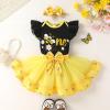 imageYOUNGER TREE Baby Girls 1st Birthday Outfit ONE Romper Tulle Tutu Skirt with Headband Sets Baby First Princess DressBee