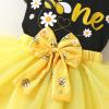 imageYOUNGER TREE Baby Girls 1st Birthday Outfit ONE Romper Tulle Tutu Skirt with Headband Sets Baby First Princess DressBee
