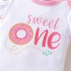 imageYOUNGER TREE Baby Girls 1st Birthday Outfit ONE Romper Tulle Tutu Skirt with Headband Sets Baby First Princess DressDoughnut