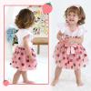 imageYOUNGER TREE Baby Girls 1st Birthday Outfit ONE Romper Tulle Tutu Skirt with Headband Sets Baby First Princess DressStrawberry
