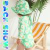 imageYOUNGER TREE Infant Baby Girls Swimsuit Long Sleeve Swimsuits One Piece Swimsuit Solid Color Bathing Suit with Hat UPF 50Green Edged Daisy