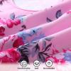imageYOUNGER TREE Infant Baby Girls Swimsuit Long Sleeve Swimsuits One Piece Swimsuit Solid Color Bathing Suit with Hat UPF 50Pink Edged Big Flower