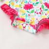 imageYOUNGER TREE Infant Baby Girls Swimsuit Long Sleeve Swimsuits One Piece Swimsuit Solid Color Bathing Suit with Hat UPF 50Rose Red Edged Big Flower