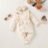 imageYOUNGER TREE Baby Girl Romper Fall Winter Long Sleeve Newborn Bodysuit with Headband Infant ClothesCream
