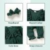 imageYOUNGER TREE Baby Girl Romper Fall Winter Long Sleeve Newborn Bodysuit with Headband Infant ClothesDeep Green